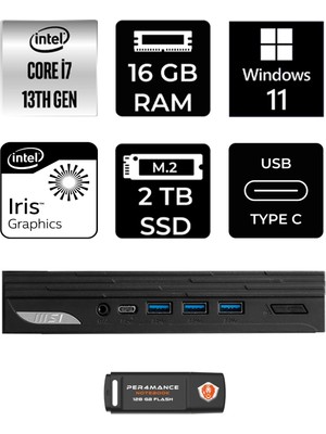 Msı Pro DP10 Intel Core I7 1360P 16GB 2tb SSD W11P Mini Pc & Per4 USB Bellek 13M001EUP364