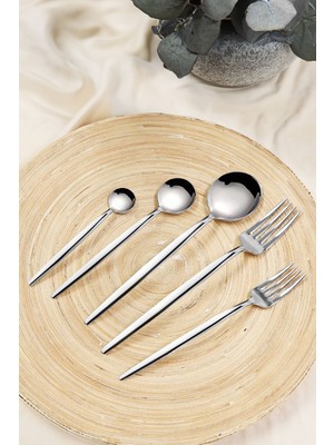 Kitchen Life Paris 30 Parça 6 Kişilik Paslanmaz Çelik Çatal Kaşık Takımı - 18/10 Çelik