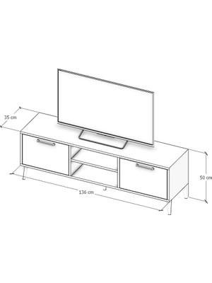 Kayhan Ahşap Mdf Kaman Ceviz Tv Ünitesi 136 cm