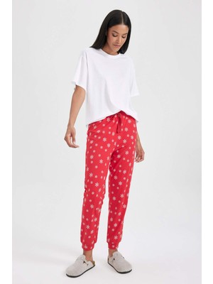 DeFacto Fall in Love Yılbaşı Temalı Beli Paçası Lastikli Pijama Altı B2325AX23WN