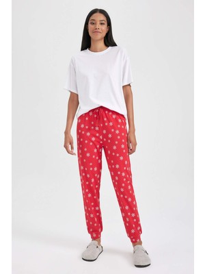 DeFacto Fall in Love Yılbaşı Temalı Beli Paçası Lastikli Pijama Altı B2325AX23WN