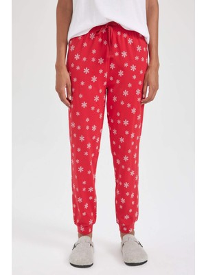 DeFacto Fall in Love Yılbaşı Temalı Beli Paçası Lastikli Pijama Altı B2325AX23WN