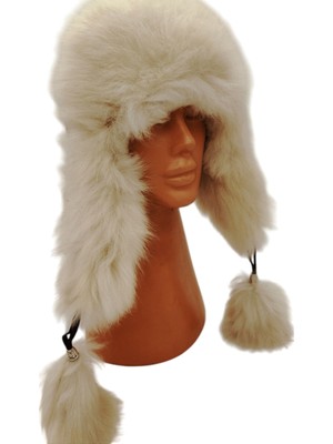 AbbasShop Hakiki Deri Kuzu Kürklü Toskanalı Ushanka Ayarlanabilir Şapka Erkek Kadın Şapka Bere Taba