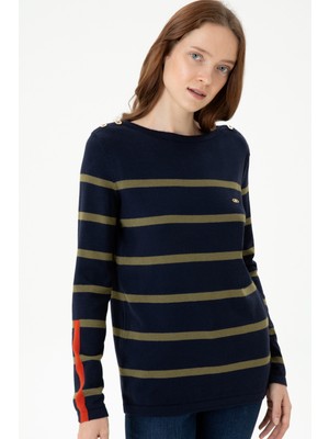 U.S. Polo Assn. Kadın Lacivert Bisiklet Yaka Kazak 50269500-VR033