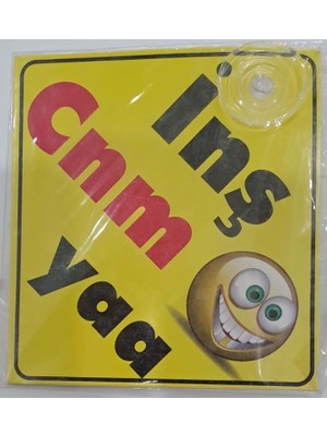 Araba Yazısı (Sticker) Vantuzlu ( 11 x 11 cm ) - Inş Cnm Yaa