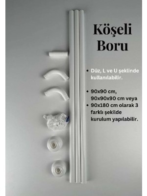 Leva House Banyo Perdesi Borusu Köşeli