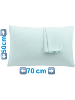 Gercella Cotton (Pamuk) 2 Adet Su Yeşili Rengi 50  x  70  cm  Yastık Kılıfı Pillow Case