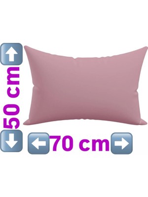 Gercella Cotton (Pamuk) 2 Adet 50  x  70  cm  Gül Kurusu Yastık Kılıfı Pillow Case