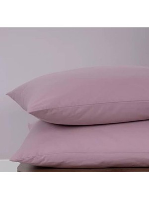 Gercella Cotton (Pamuk) 2 Adet 50  x  70  cm  Gül Kurusu Yastık Kılıfı Pillow Case