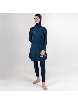 Nabaiji Kadın Kapalı Sırt Uzun Kollu Burkini Mayo - Mavi - DANA 500