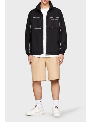 Tommy Hilfiger Jeans Erkek Siyah Fermuarlı Sweatshırt