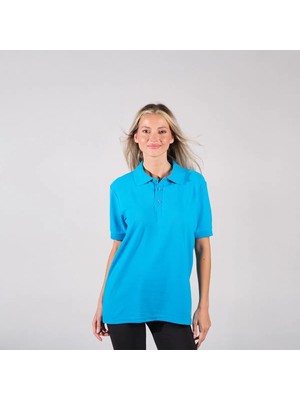 Ayt Collection Kadın Mavi Polo Yaka T-Shirt L