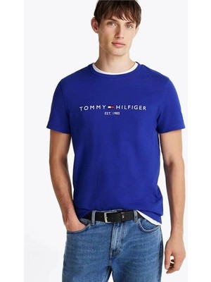 Tommy Hilfiger Erkek Mavi Slim Fit T-Shirt