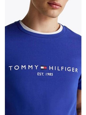 Tommy Hilfiger Erkek Mavi Slim Fit T-Shirt