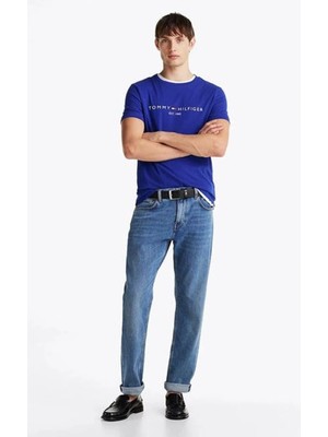 Tommy Hilfiger Erkek Mavi Slim Fit T-Shirt