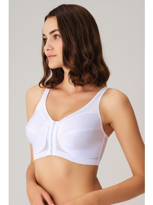 Kadın Toparlayıcı Minimizer Balensiz Desteksiz Dolgusuz Önden Açılan Sırt Destekli Medikal Sütyen (3651) Anıl
