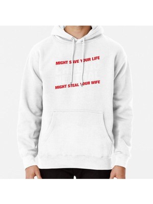 Hvit Stein Chaotic Neutral Alignment Meme Might Save Your Life Might Steal Your Wife Baskılı Sweatshirt