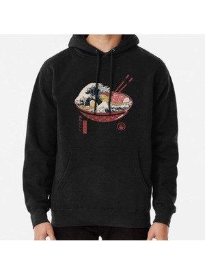 Hvit Stein Great Ramen Wave Baskılı Sweatshirt