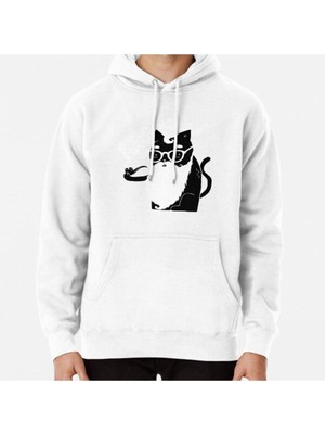 Hvit Stein Whiskers And Pipe Baskılı Sweatshirt