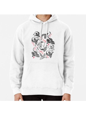 Hvit Stein Dragon Fire Greys ve Blacks Baskılı Sweatshirt