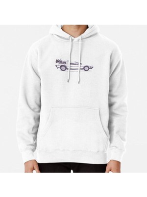 Hvit Stein Delorean Baskılı Sweatshirt