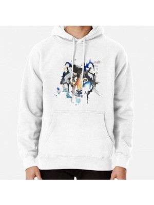 Hvit Stein Watercolour Wolf Baskılı Sweatshirt