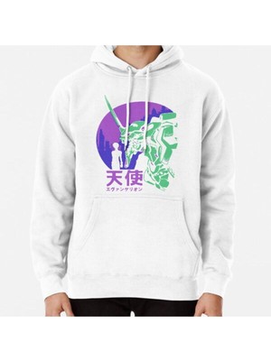 Hvit Stein Neon Genesis Evangelion Retro Vintage Baskılı Sweatshirt