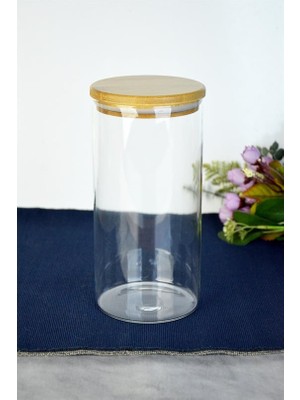 Konak Bambu Kapaklı Yuvarlak Kavanoz Battal 1300 ml