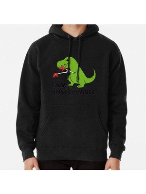 Hvit Stein I Am Unstoppable T-Rex Baskılı Sweatshirt