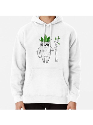 Hvit Stein King Of Sloth Baskılı Sweatshirt