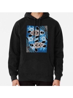Hvit Stein Authentic Aboriginal Art - Sea Turtles Baskılı Sweatshirt