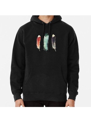 Hvit Stein Feathers Baskılı Sweatshirt