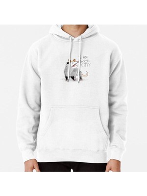 Hvit Stein 'ı Am Good Kıtty' Design Baskılı Sweatshirt