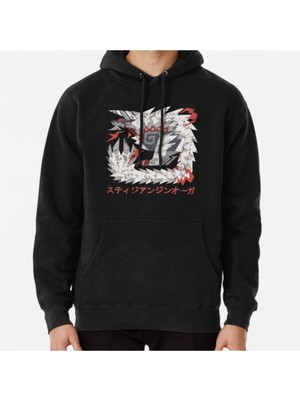 Hvit Stein Monster Hunter World Iceborne Stygian Zinogre Kanji Baskılı Sweatshirt