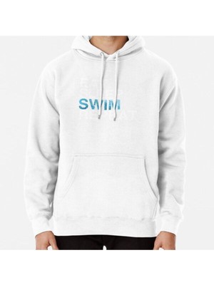 Hvit Stein Eat Sleep Swim Repeat| Swimmer Swimming Baskılı Sweatshirt