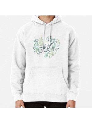 Hvit Stein Forest Dragons In Shades Of Green On A Dark Green Background Baskılı Sweatshirt