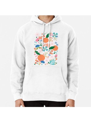 Hvit Stein Orange Blossom Baskılı Sweatshirt