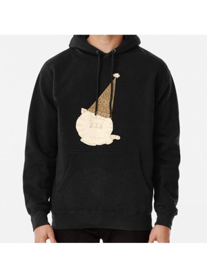 Hvit Stein Holiday Ice Cream Cat Baskılı Sweatshirt