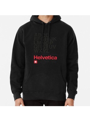 Hvit Stein Helvetica Font Design - Helvetica Typeface Design. Typographic Design. Baskılı Sweatshirt