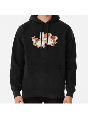 Hvit Stein Alpaca Sushi Niguiri Baskılı Sweatshirt