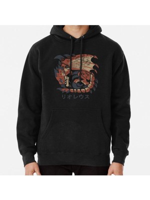 Hvit Stein Monster Hunter World Rathalos Kanji Icon Baskılı Sweatshirt