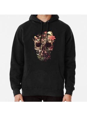 Hvit Stein Bloom Skull Baskılı Sweatshirt