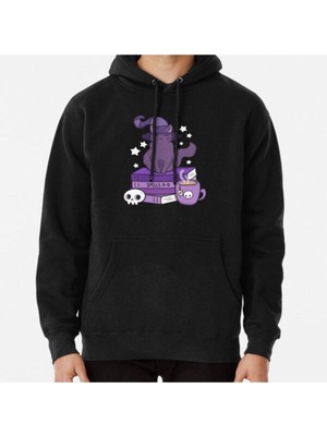 Hvit Stein Feline Familiar 02 Nikury Baskılı Sweatshirt
