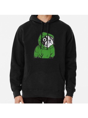 Hvit Stein Boston Terrier Green Hoodie Baskılı Sweatshirt