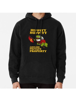 Hvit Stein Hippity Hoppity Abolish Private Property Baskılı Sweatshirt