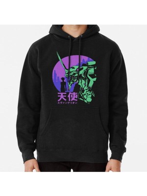 Hvit Stein Neon Genesis Evangelion Retro Vintage Baskılı Sweatshirt