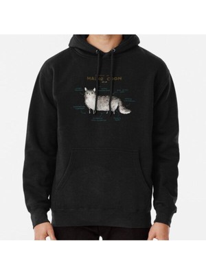 Hvit Stein Anatomy Of A Maine Coon Baskılı Sweatshirt