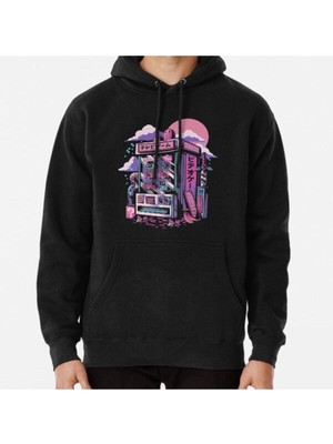 Hvit Stein Retro Gaming Machine Baskılı Sweatshirt