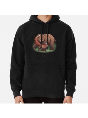 Hvit Stein Bear ve Fox Baskılı Sweatshirt