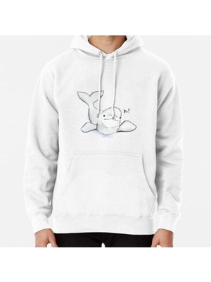 Hvit Stein Beluga Greeting Baskılı Sweatshirt